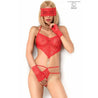 Chilirose Erotic Lace Teddy Set With Matching Gloves And Blindfold