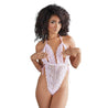 Chloe Tie Up Lace Teddy Available in Black Or Pink By Allure Lingerie