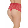 Coquette Lingerie Mesh High Waisted Thong Available In Black, Red And White