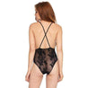 DEEP V FLORAL LACE TEDDY WITH CROSSOVER BACK (O/S) - Bossy Lingerie Boutique