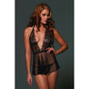 POINT D'ESPIRIT BABYDOLL AND G-STRING SET (M,L) - Bossy Lingerie Boutique
