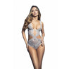 SEXY LACE SHORELINE GREY TEDDY (S,ML,) - Bossy Lingerie Boutique
