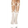 FISHNET LACE UP KNEE HIGHS (O/S).