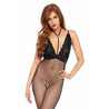 NET & LACE BACKLESS HARNESS HALTER BODYSTOCKING (O/S) - Bossy Lingerie Boutique