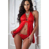 RED DESIRE OPEN BACK BABYDOLL (O/S).