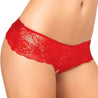 Rene Rofe All Wrapped Up Crotchless Lace Panty Available In Red Or Black